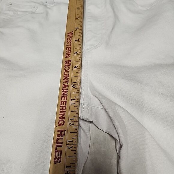 Pistola White Denim Raw Hem Ankle Crop Jeans Stretch Casual Size 27 25" Inseam - Picture 13 of 16